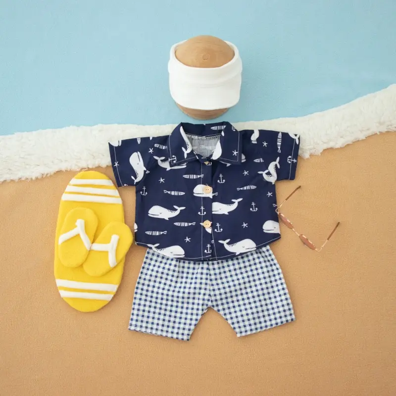 Boy Summer Beach Outfit Set - Newborn Photography Clothing - Image 3